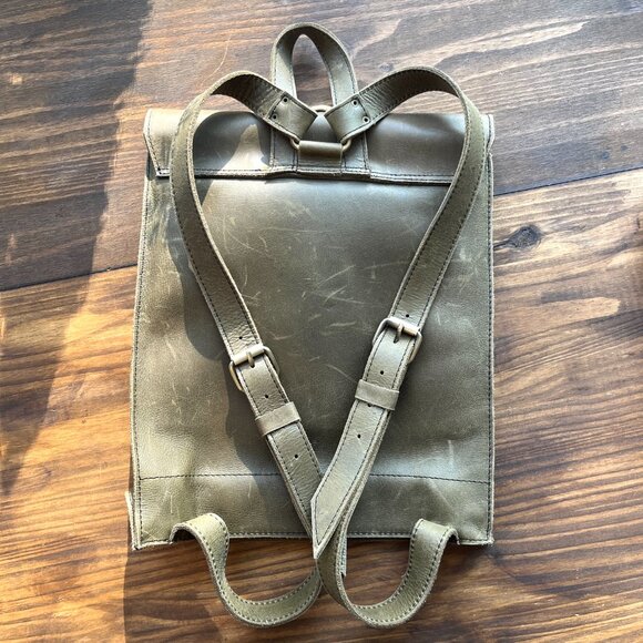 Raven Lily Backpack Purse Emerson Green Leather Tassle Fold Over Large Magnolia main image 8